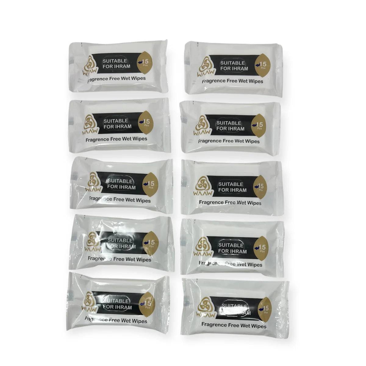 Fragrance Free Ihram Wipes Pocket Pack 15 Cleansing Travel Wipes Hajj Umrah