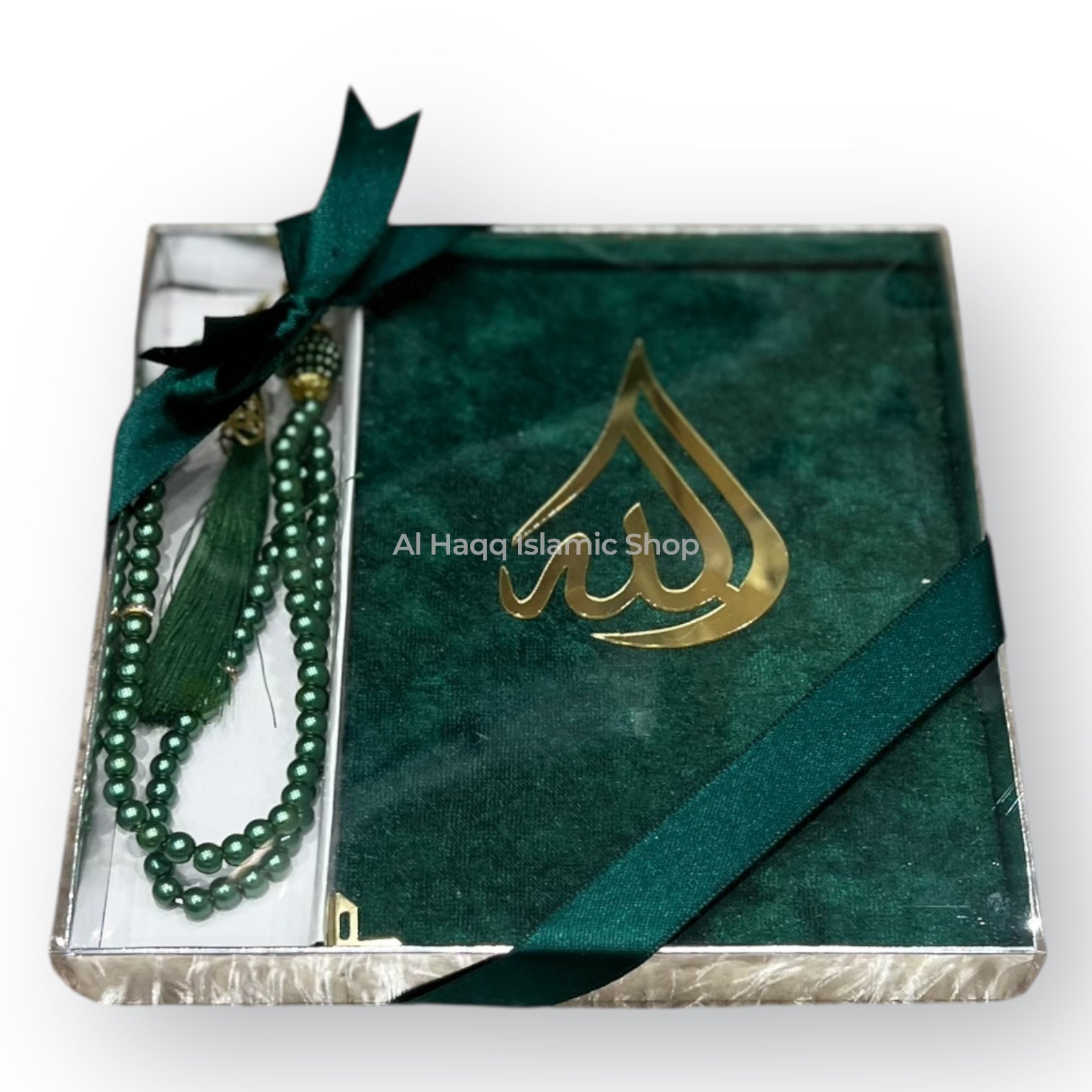 Islamic Surah Book & Pearl Tasbeeh Gift Set Muslim Prayer Beads Ramadan Gift Box