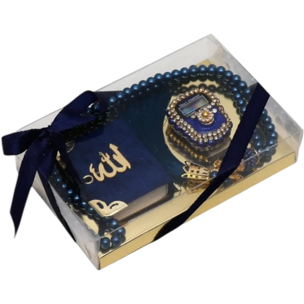 Mini Holy Quran Pearl Tasbeeh Digital Counter Islamic Gift Set Ramadan Gift Box