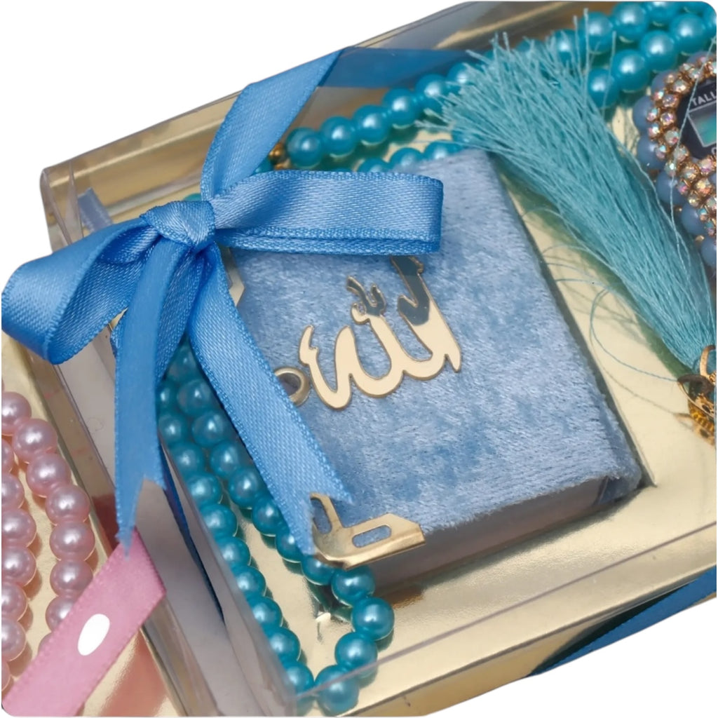 Mini Holy Quran Pearl Tasbeeh Digital Counter Islamic Gift Set Ramadan Gift Box