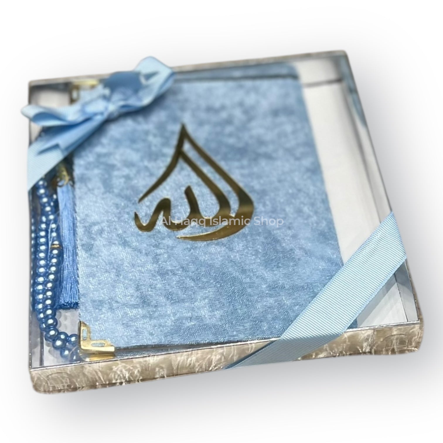 Islamic Surah Book & Pearl Tasbeeh Gift Set Muslim Prayer Beads Ramadan Gift Box
