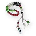 Crystal 33 Bead Tasbeeh Islamic Prayer Beads Misbaha Dhikr Palestine Flag Colour Design