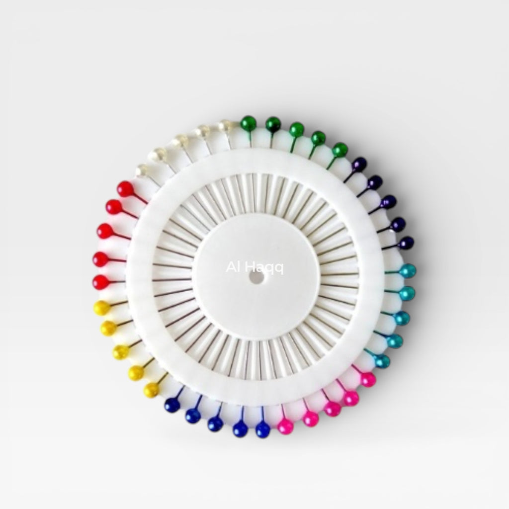 40 Hijab Pins Scarf Pins Sewing Pins Wheel Storage Box Multicolour Black White Set
