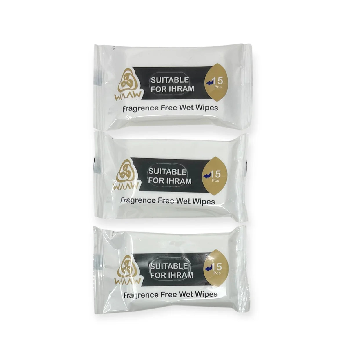 Fragrance Free Ihram Wipes Pocket Pack 15 Cleansing Travel Wipes Hajj Umrah